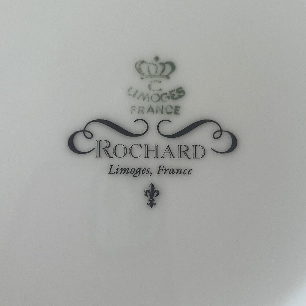 Rochard Limoges Topiary Fruit Tree Salad Plates Set of 4 France 7.75 in - Picture 8 of 10